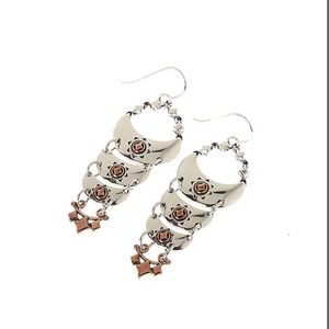 Kenneth Johnson Sterling silver and copper earrings.